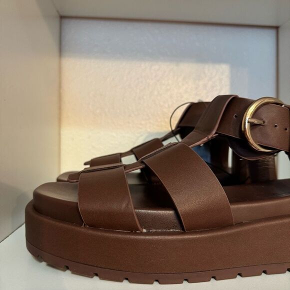 Torrid Platform Gladiator Sandals Chunky Fisherman Brown Ankle Strap Sandals - Picture 8 of 15